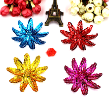 10 Pcs Sequined Flower Applique Gold And Silver Sewing Flower Beads Embroidery Patches 7*7cm 2024 - buy cheap