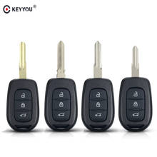 KEYYOU 10pcs Replacement Remote Car Key Shell 3 Buttons Blank Case For Renault Megane Captur Duster Clio Modus Logan Uncut Blade 2024 - buy cheap