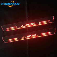 Carptah guarnição pedal carro exterior peças led porta peitoril scuff placa caminho dinâmico streamer luz para peugeot 307 2013 - 2015 2016 2024 - compre barato