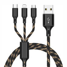 3 in 1 2in1 USB Cable for iPhone Samsung Multi 2.4A Fast Charging Charger Micro USB Cable USB Type C Mobile Phone Cables Cord 2024 - buy cheap
