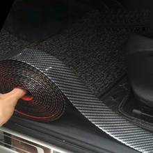 Car Styling Carbon Fiber Mouldings Strip Bumper Decorative Strips Adhesive Door Sill Protection Trim Car Styling Accessories 1M 2024 - buy cheap