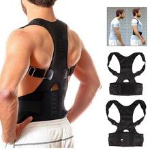 Adjustable Magnetic Posture Corrector Corset Adult Back Brace Support Belt Shoulder Orthopedic Vest Black Color #253815 2024 - buy cheap