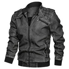 Chaqueta de cuero sintético para Hombre, abrigos de terciopelo, Bomber, de gran tamaño, L-6XL 2024 - compra barato