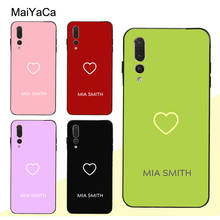 Capa monograma em forma de coração da maiyaca, capa com nome personalizado para huawei p30 pro p40 p10 p20 lite mate 20 30 10 lite p smart 2019 z 2024 - compre barato