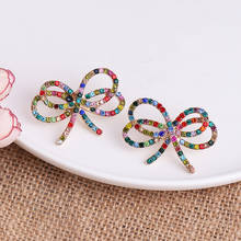 Wholesale JUJIA Charm Korean Girl Cute Stud Earrings Bow Crystal Earrings Wholesale For Women Fashion Jewelry Accessories 2024 - buy cheap