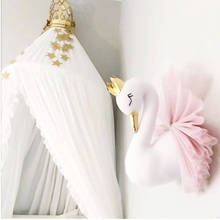 Baby Room 3D Crown Swan Mural Children's Room home accessories Decoration Swan Girl Bedroom Decoration Animal Head Wall Nordic 2024 - buy cheap