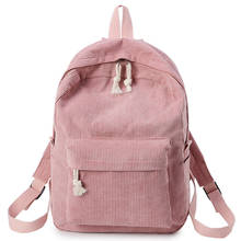 Winter Soft Fabric Backpack Female Corduroy Design School Backpack For Teenage Girls Striped Backpack Women 2024 - buy cheap