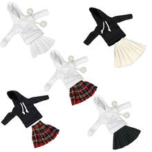 Одежда для шарнирной куклы Барби 1/6, зимнее пальто, толстовки с капюшоном, плиссированная юбка, комплект одежды для куклы Барби, аксессуары для кукол 11,5 дюйма, детская игрушка 2024 - купить недорого