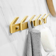 Brushed Gold Robe Hook Nordic Aluminum Wall Mounted Row Hook No Drilling Clothes Hanger Towel Hook Bathroom Accessories 2024 - buy cheap