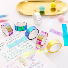 5m Laser Glitter Washi Tape Candy Colors Decorative Adhesive Masking Tapes Diy Albums Stationery Tape 2024 - buy cheap