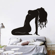 Modern sexy Woman Wall Decals Naked Sex Lady Pose Silhouette Vinyl Wall Sticker Bedroom Decor Vinyl Waterproof Wallpaper C060 2024 - buy cheap
