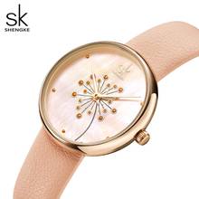 Shengke-reloj de cuarzo deportivo para mujer, pulsera elegante a la moda informal, resistente al agua hasta 30M, correa de cuero, Qatches 2024 - compra barato