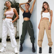 Pantalones Cargo para mujer, Leggings informales sueltos de cintura alta con botones, estilo Hip Hop, moda de primavera y otoño, 2020 2024 - compra barato