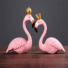 Ins vento rei rainha decorações criativo casa resina flamingo ornamentos sala de estar tv gabinete amantes ornamentos decorativos presente 2024 - compre barato