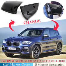 For BMW F25 X3 F26 X4 F15 X5 F16 X6 2014 ~2018 Car Rear View Side Wing Mirror Cap Black Replacement Cover car accessories 2015 2024 - buy cheap