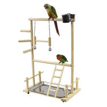 Игровые подставки для попугаев с чашкой, подставка для игрушек, качели для птиц, подвесная лестница, тренировочный попугай, мини-игрушка на велосипед, жевательная игрушка для попугаев 2024 - купить недорого