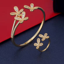 Conjunto de anéis com pulseira ajustável de zircônio cúbico, acessórios com design exclusivo para mulheres, festa de casamento e presente de luxo 2024 - compre barato