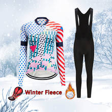 Women Winter bike clothes 2022 Warm Thermal Fleece cycling jersey bib set mallot kit female bicycle clothing mtb body suit dress 2024 - buy cheap