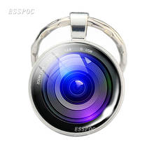 New Fashion Glass Cabochon Keychain Camera Lens Pattern Keychain Lenses Pendant Keyring 2024 - buy cheap