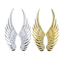 Hot sale 1 Pair Car Sticker Car Motorcycle Accessories Gold/silver Car Styling Fashion Metal Stickers 3D Wings 2024 - buy cheap