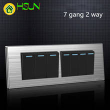 Us Standard 7 Gang 2 Way Light Switch On / Off Wall Switch Stainless Steel Panel 118mm * 74mm 2024 - buy cheap