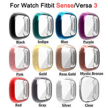 Противоударный чехол для часов Fitbit Sense Versa 3, мягкий гибкий бампер из ТПУ, тонкая рамка 2024 - купить недорого