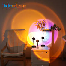 Rainbow Sunset LED Projector Lamp Atmosphere Colorful USB Night Light Home Bedroom Bedside Background Wall Decoration Table Lamp 2024 - buy cheap