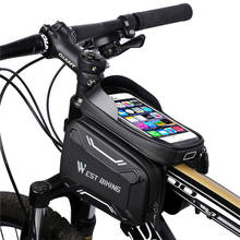 Quality Bicycle Bags Front Frame Cycling Accessories PU Hard Shell Rainproof Waterproof 6.2 Inch Screen Touch Top Tube Phone Bag 2024 - buy cheap