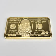 100 Dollar Gold Bar USD 100$ Bullion 24k Gold Gold Plated Bar American Metal Coin Golden Bars USD with Gift Box 2024 - buy cheap