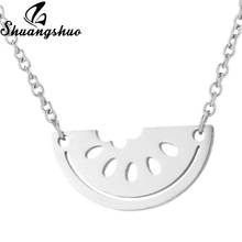 Shuangshuo Tiny Semicircle Necklace Womens Geometric Watermelon Stainless Steel Pendant Chain Chokers Jewelry Wedding Gifts 2024 - buy cheap