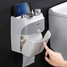 Suportes de papel higiênico portátil duplo wc wall mounted rolo suporte de papel caso caixa armazenamento tubo casa acessórios do banheiro conjunto 2024 - compre barato