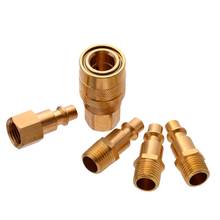 5pcs 1/4 Inch Solid Brass Quick Coupler Set Air Hose Connector Fittings NPT Plug Female Male Plugs Pneumatic Parts 2024 - buy cheap