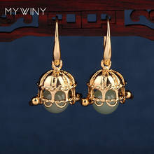 MYWINY copper crown nature stones earrings, vintage fashion Aventurine fashion ethnic  jewelry 2024 - buy cheap