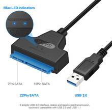 Кабель-переходник с USB 3,0/2,0/Type C на 2,5 дюйма SATA для жесткого диска 2,5 дюйма HDD/SSD K92F 2024 - купить недорого