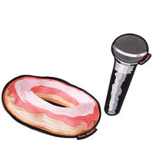 High Quality Embroidered Donuts Microphone Patch Iron On Cartoon Sweet Food Appliqued DIY Stickers Garment Sewing Accessories 2024 - buy cheap