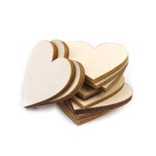 50pcs 40mm Blank Heart Wood Slices Discs for DIY Crafts Christmas Tree Wedding Decoration Embellishments (Wood Color) 2024 - buy cheap
