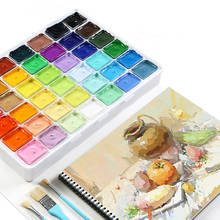 Pinturas de acuarela Gouache profesionales con herramientas, diseño único de taza de gelatina, pintura Gouache para artistas y estudiantes, 30ml x 40 colores 2024 - compra barato