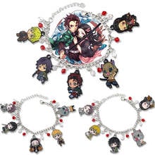 Anime Demon Slayer Kimetsu no Yaiba Bracelet Kamado Tanjirou Nezuko Agatsuma Zenitsu Rengoku Kyoujurou cute fun Alloy Bracelets 2024 - buy cheap