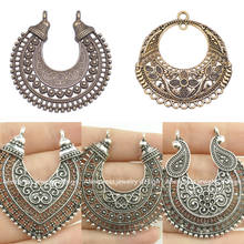 5Pcs Ethnic Hollow Heart Moon Shaped Filigree Pendant Connector For Women Earrings Drop  Necklaces Jewelry Making Accessories 2024 - buy cheap