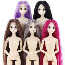 Dropshipping Fashion BJD Doll Long Wig Hair 3D Eyes 20 Ball Joint Bjd Plastic Dolls 30Cm Doll for Girls Toys Female Nude Body 2024 - buy cheap