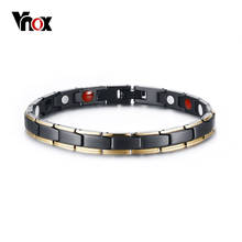 VNOX Women Health Bracelet Bangle Black Power Bracelets Chain Jewelry Stainless Steel Gift 2024 - buy cheap