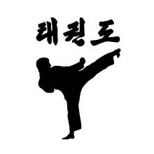 Korean Taekwondo Kick Tae Kwon Do Martial Arts Car Vinyl Decal Sticker Checkered Flags Windshield Sticker 2024 - buy cheap