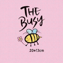 20x13cm Bee flower Iron on Patches For DIY Heat Transfer Clothes T-shirt Thermal transfer stickers Decoration Printing 2024 - buy cheap