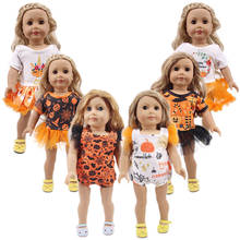 Fantasia de halloween de 43 cm, roupas de boneca reborn, acessórios de boneca americana de 18 polegadas, o melhor presente para uma geração de meninas 2024 - compre barato