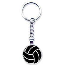 2021 New Popular Football Basketball Glass Cabochon Keychain Fashion Car Keychain Pendant Jewelry Gift 2024 - buy cheap