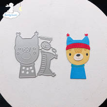 Bunnymoon-corte de metal para scrapbooking, forma de urso fofo, 3d, faça você mesmo, decoração de cartões, convites, artesanato, carbono 2024 - compre barato