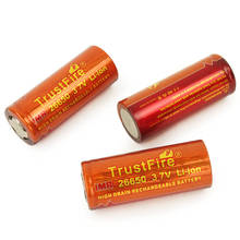 TrustFire-batería recargable de iones de litio IMR 26650, 3,7 V, 3400mAh, de alto drenaje, con válvula de alivio de seguridad para linternas LED 2024 - compra barato
