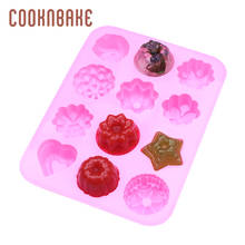 COOKNBAKE flower silicone mold for soap 12 cavity cake bread pastry bakeware  cake decoration jelly pudding mould resin tool 2024 - buy cheap