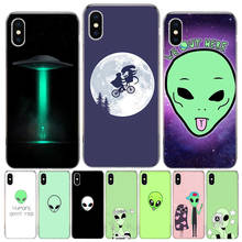 Desenhos engraçados alienígenas caso de telefone para apple iphone 11 12 mini 13 pro max se 2020 x xs xr 8 mais 7 6s 5 5S se capa escudo coque 2024 - compre barato