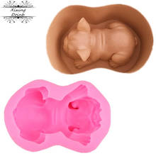 Molde de silicone em forma de cachorro 3d, ferramenta de decoração de bolo, molde de chocolate, sabonete, decoração 2024 - compre barato